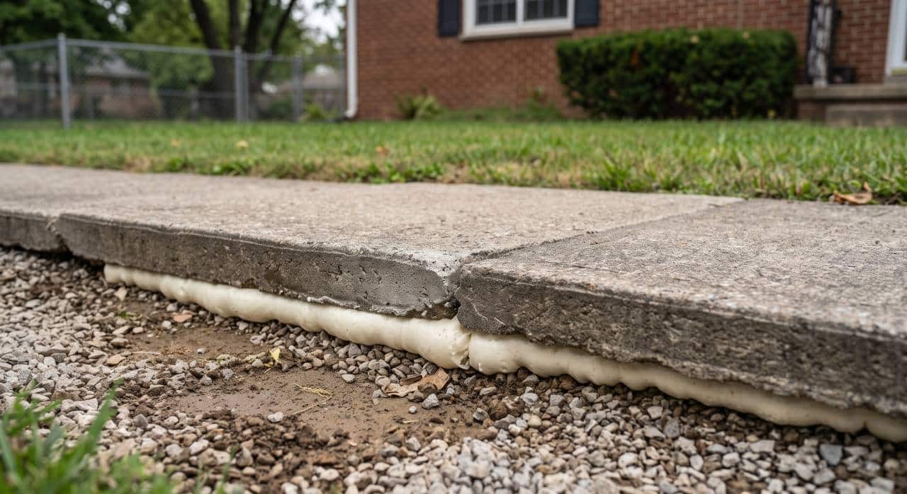 After polylevel done on a sidewalk